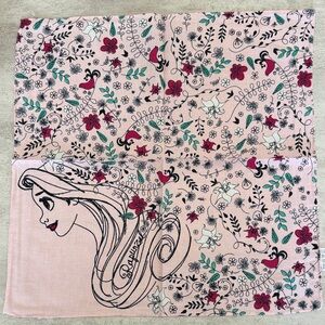Disney Princess Floral Scarf - Pink and Black vintage handkerchief